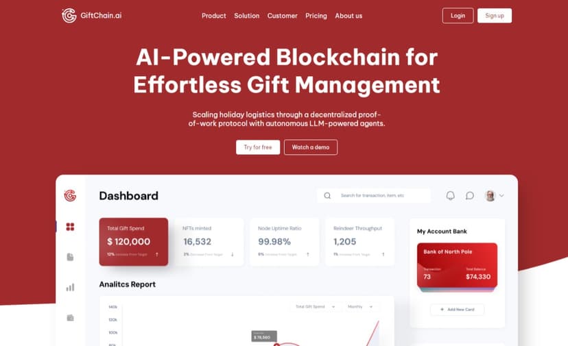 Gift Chain Ai Landing Page preview